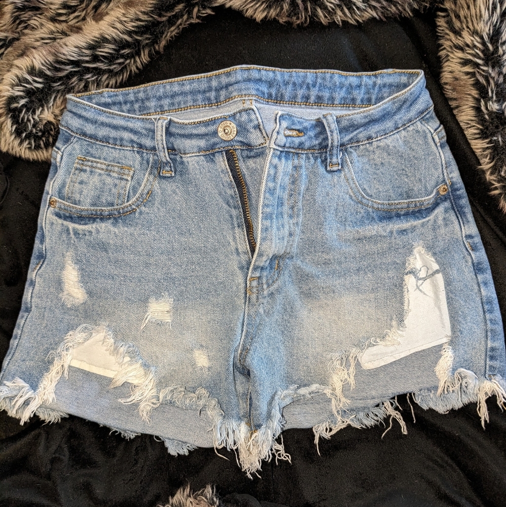 Jean Shorts/SZ 8/Cut Off Distressed look, Gently used.